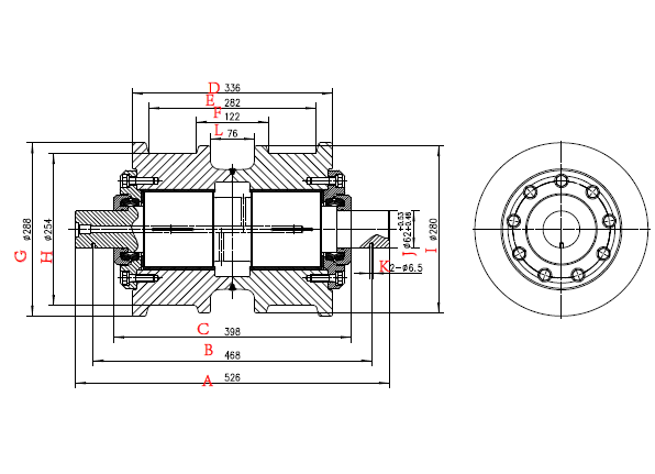 D275 TRACK ROLLER DRAWING