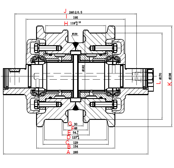 D31 ట్రాక్ రోలర్ డ్రాయింగ్ DF