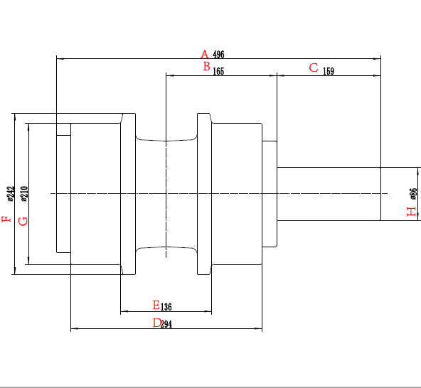 D375 CARRIER ROLLER DRAWING