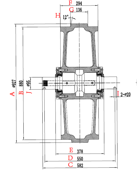 D375 FRONT IDLER DRAWING