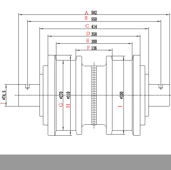 D375 TRACK ROLLER TEKENNING