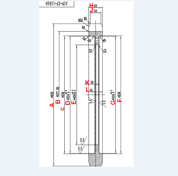 D39 tandwiel segment tekening