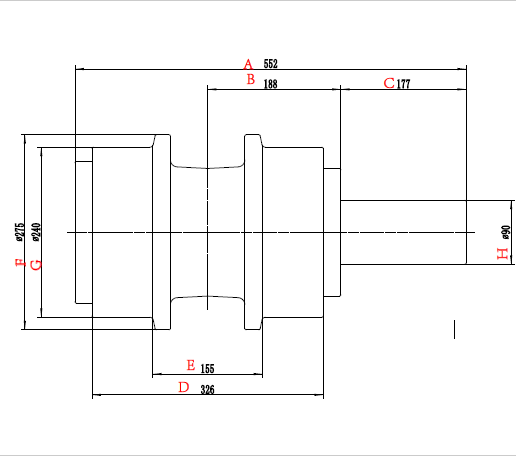 D475 CARRIER ROLLER DRAWING