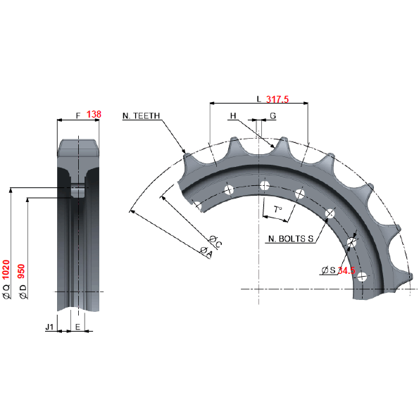 I-PC2000-8 SPROCKET