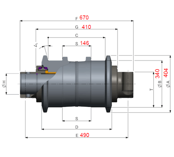 PC2000-8 TRACK ROLLER DRAWING