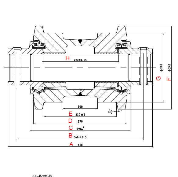 PC400 TRACK ROLLER DRAWING